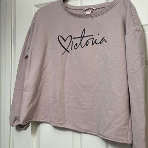 Victoria Pink Long Sleeve Top cropped size large